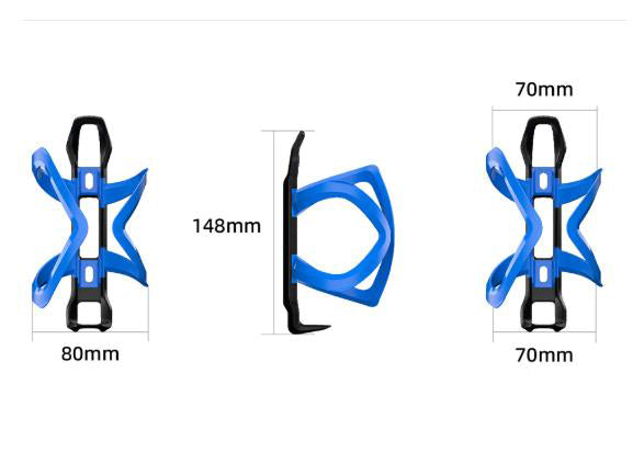 Black Ultra Lightweight Road & Mountain Bike Water Bottle Cage - 39g Polycarbonate + Glass Fiber, Fits Most Bottles
